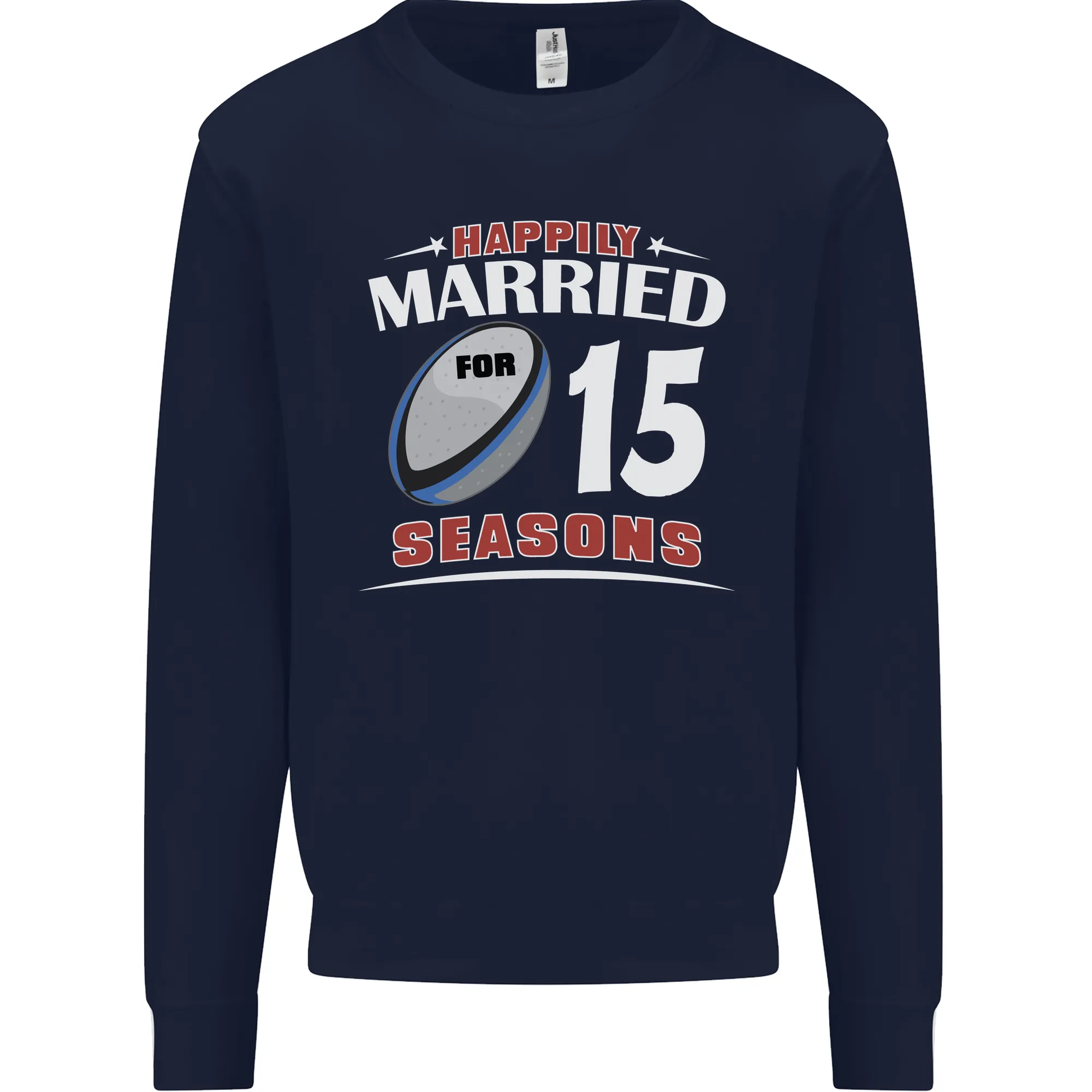 15 Year Wedding Anniversary 15th Rugby Mens Sweatshirt Jumper