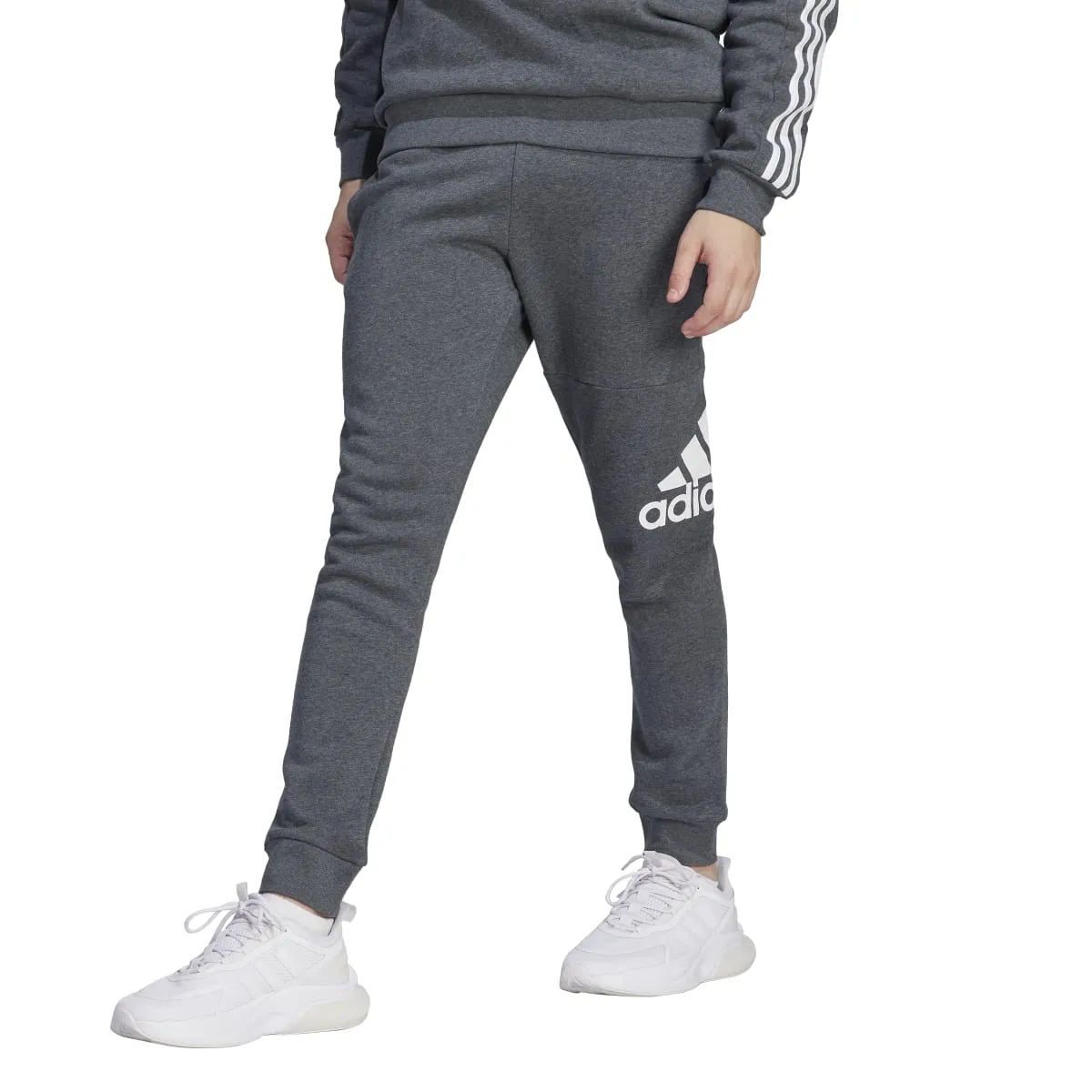 adidas Men's Essentials Fleece Tapered Cuff Big Logo Joggers