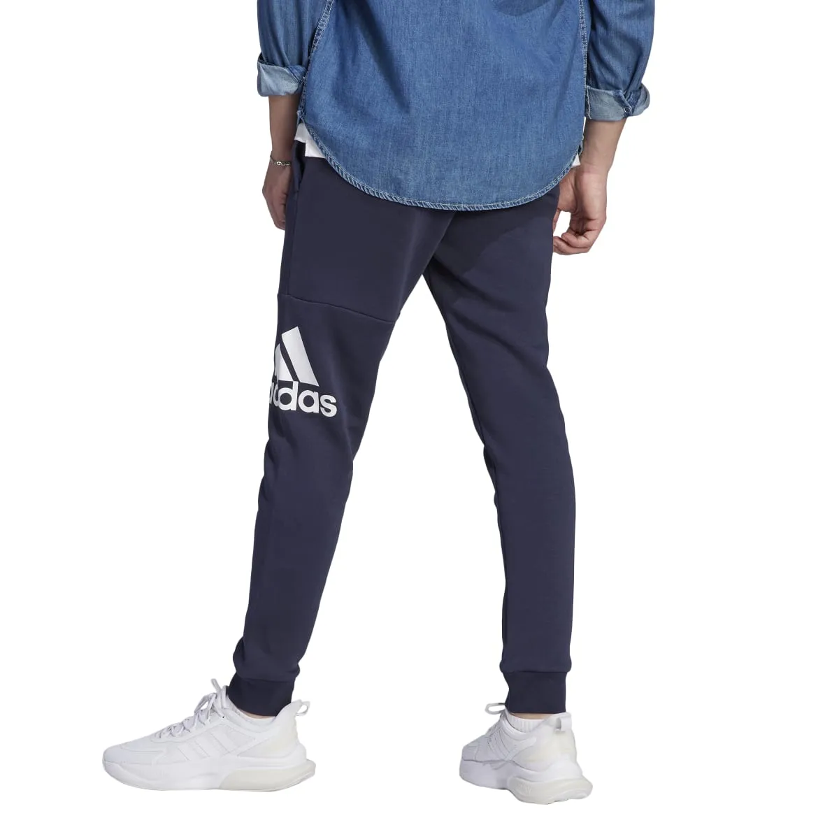 adidas Men's Essentials Fleece Tapered Cuff Big Logo Joggers