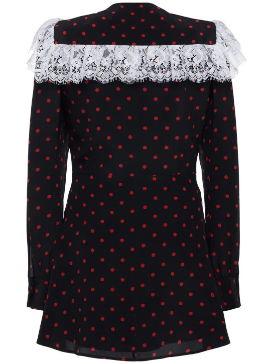 Alessandra Rich   Polka dot print silk mini dress 