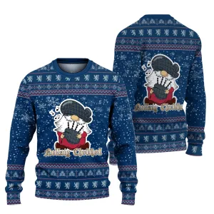 Allardice Clan Christmas Family Ugly Sweater with Funny Gnome Playing Bagpipes