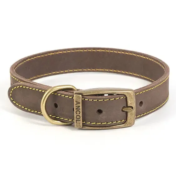 Ancol Timberwolf Leather Collar 6 45-54cm