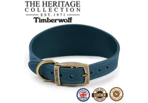 Ancol - Timberwolf Leather Hound Collar - Blue - Whippet (30-34cm)