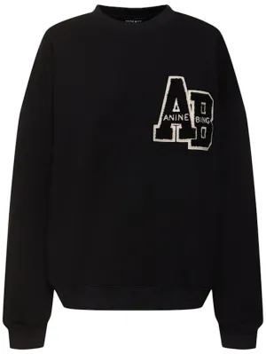 ANINE BING   Miles letterman cotton sweatshirt 