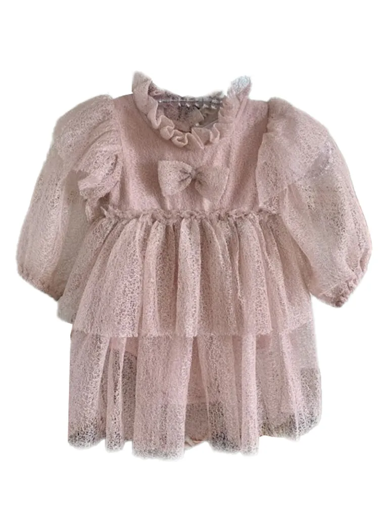 Baby Girls Blush Glitter Ella Skirted Bodysuit 0-24M