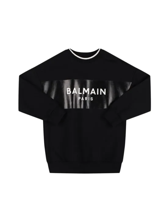 Balmain   Cotton crewneck sweatshirt w/ logo 