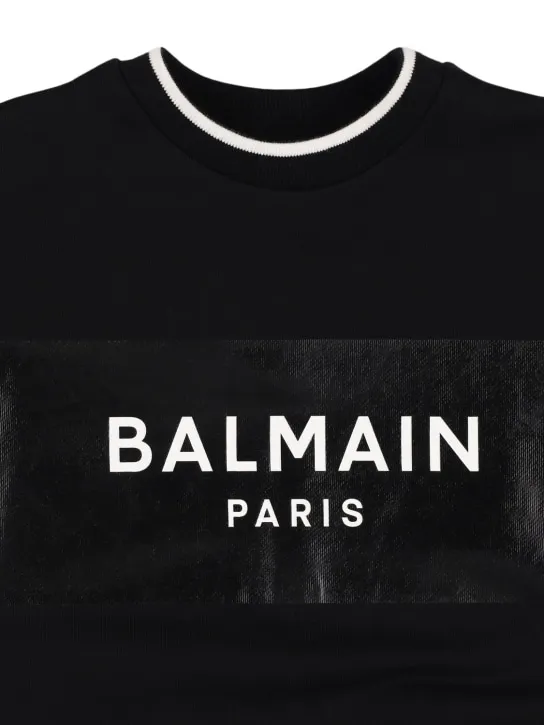 Balmain   Cotton crewneck sweatshirt w/ logo 