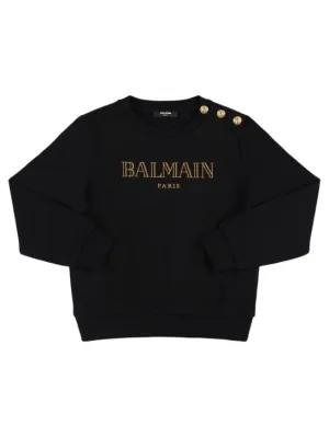 Balmain   Logo printed cotton sweatshirt 