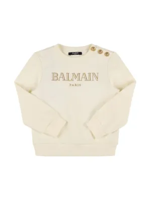 Balmain   Logo printed cotton sweatshirt 