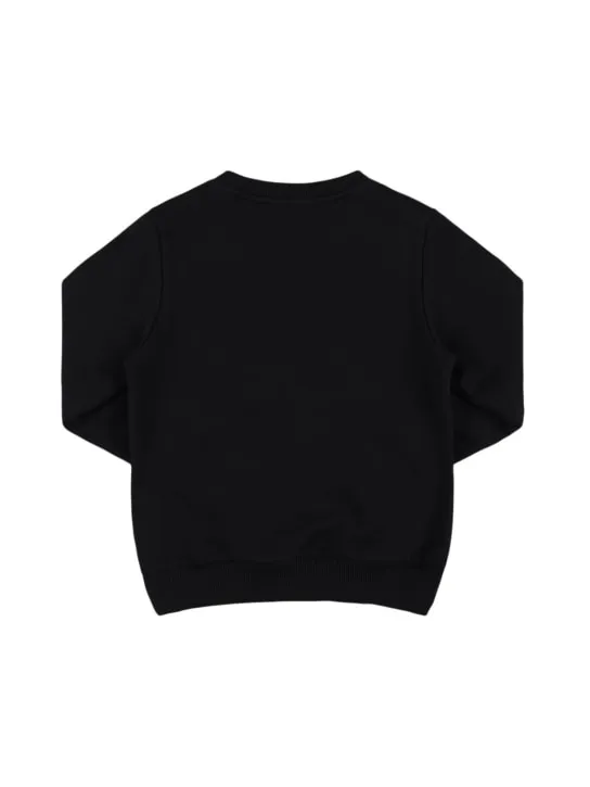 Balmain   Printed logo cotton crewneck sweatshirt 