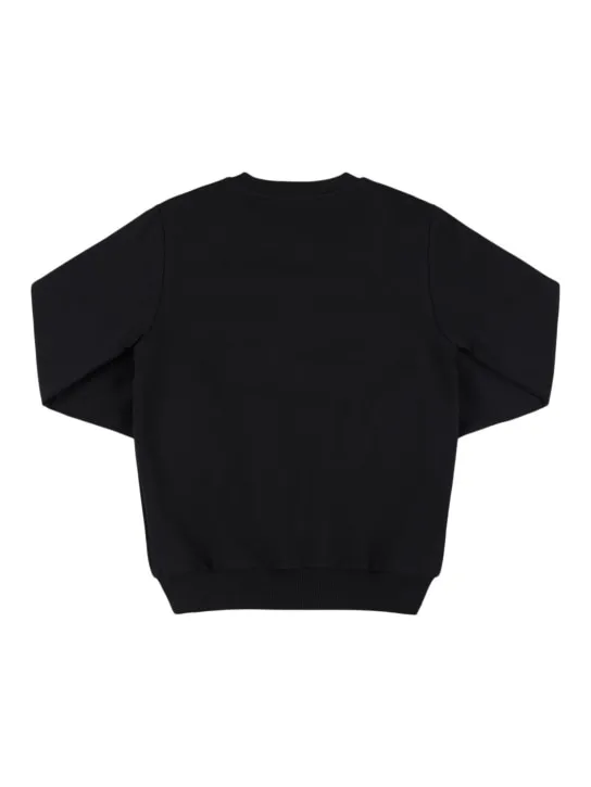 Balmain   Printed logo cotton crewneck sweatshirt 