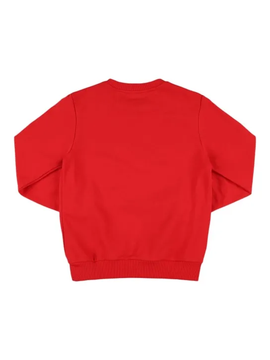 Balmain   Printed logo cotton crewneck sweatshirt 