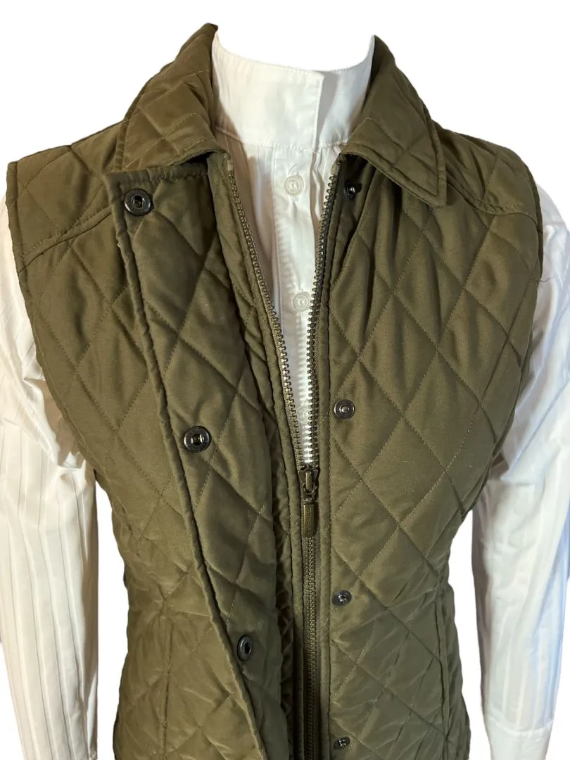 Barbour Women's Olive Quilted Gilet Vest Size US 4