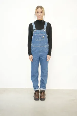 BIB OVERALL IN BLUE STONE WASHED