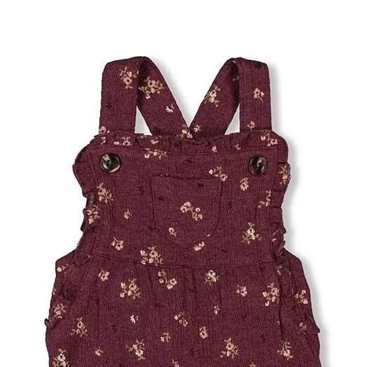 BLOOMING MEADOW - Fancy Knit Allover Print Fashion Bib Overall