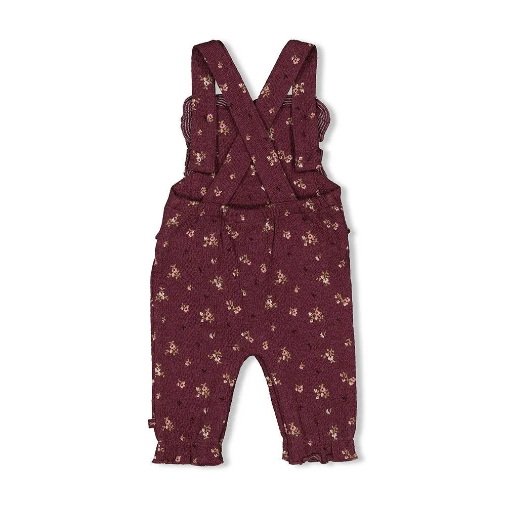 BLOOMING MEADOW - Fancy Knit Allover Print Fashion Bib Overall