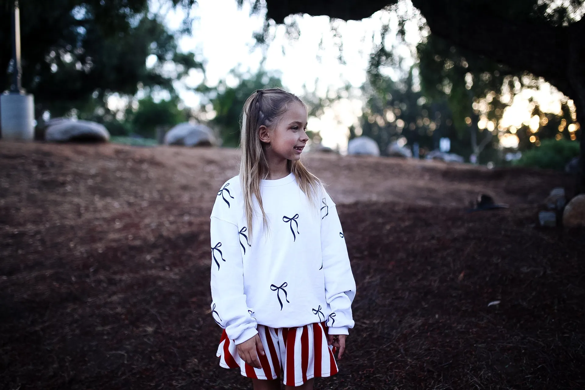 BOWS| all over print | oversized drop shoulder pullover | KIDS