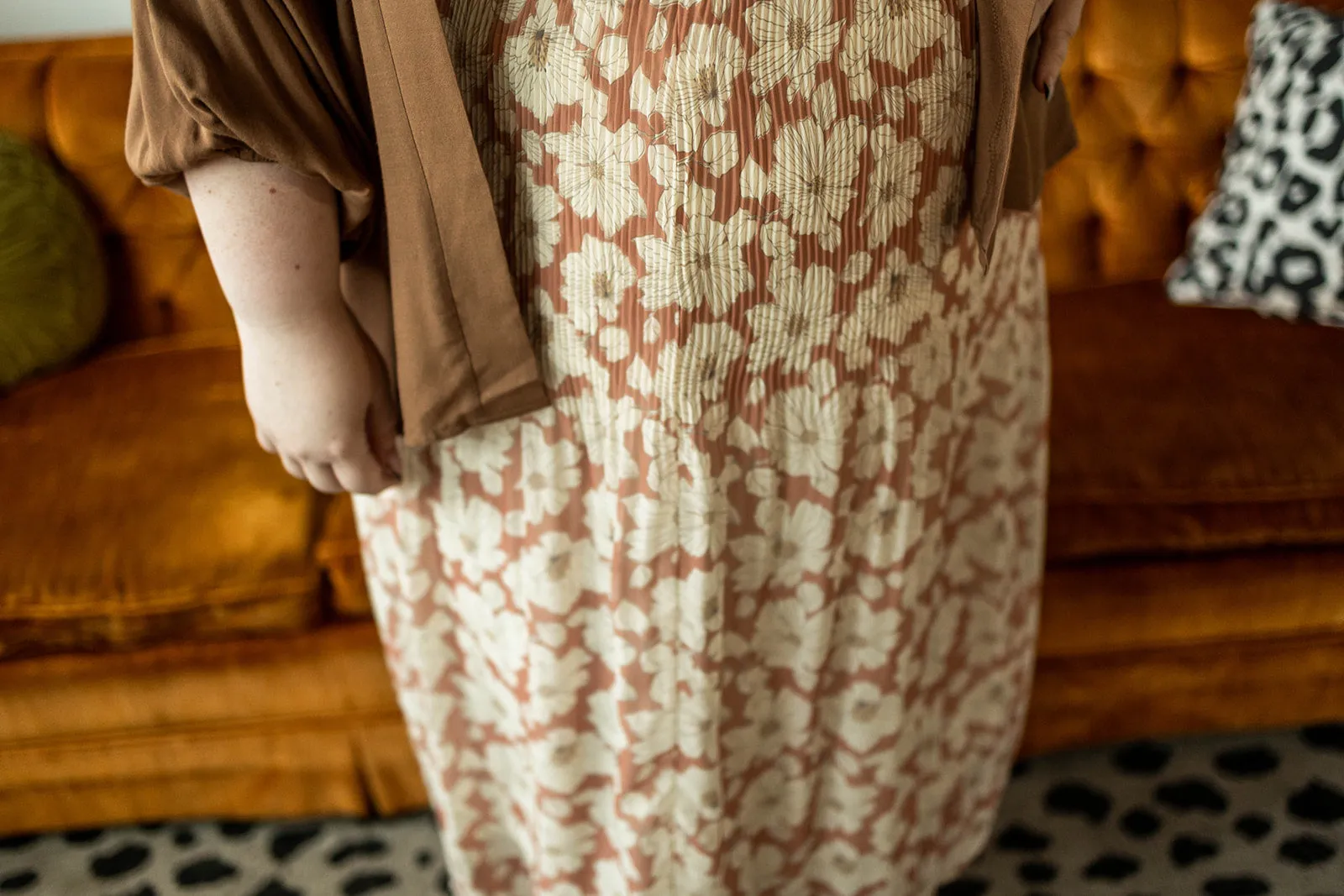 bridget skirt in brick floral