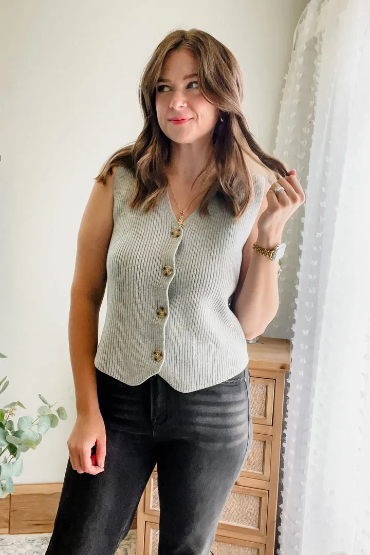 Button Up Sweater Vest