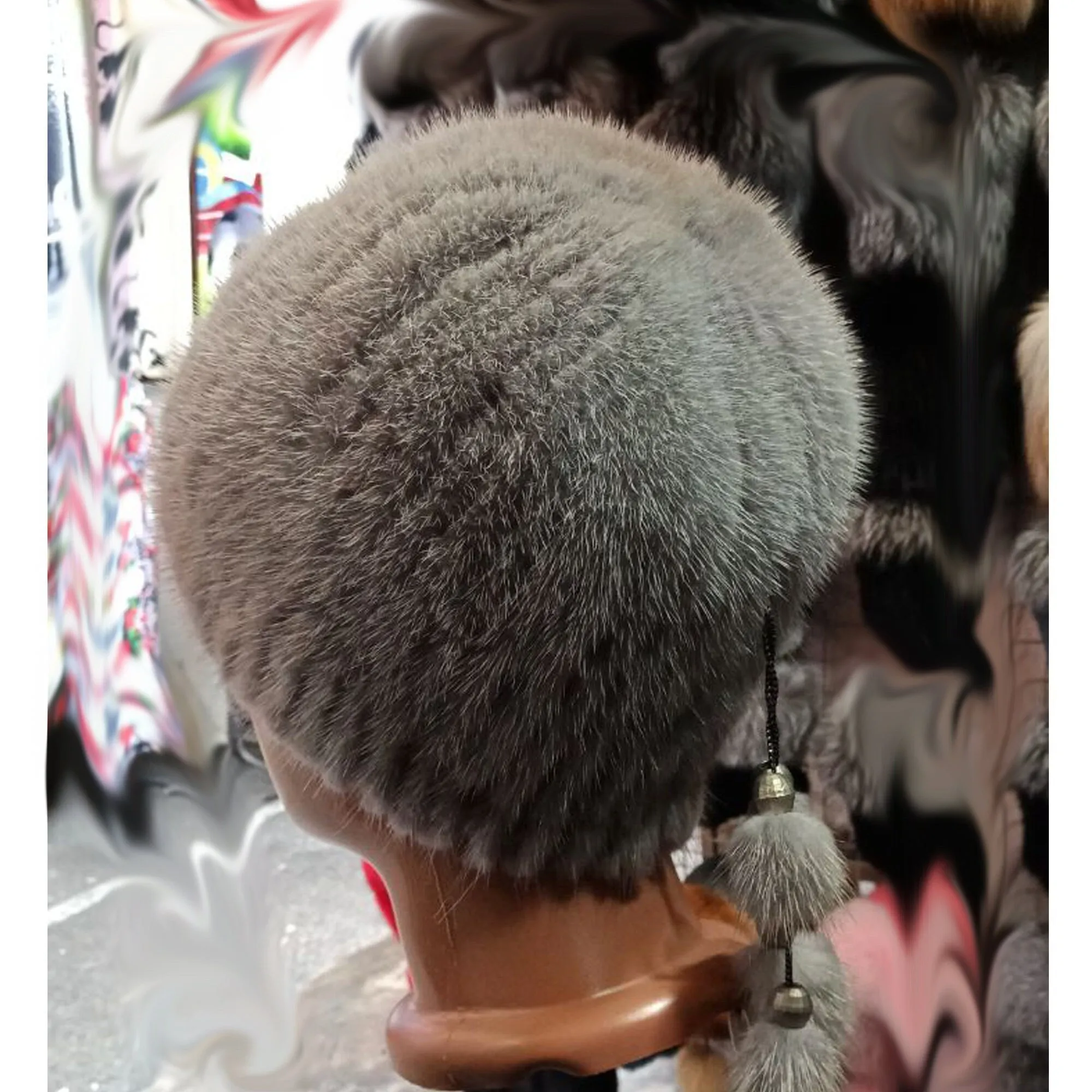 BY ORDER Women Mink Fur Hat, Fur Hat, Stretchy Fur hat, Knit Fur Hat, Mink Fur Hat Girl Fur Hat, Trapper Hat, Real fur Hat, Fluffy hat Black