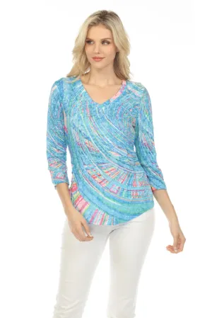 CARINE CA14682 V-NECK TOP - AURORA SWIRL