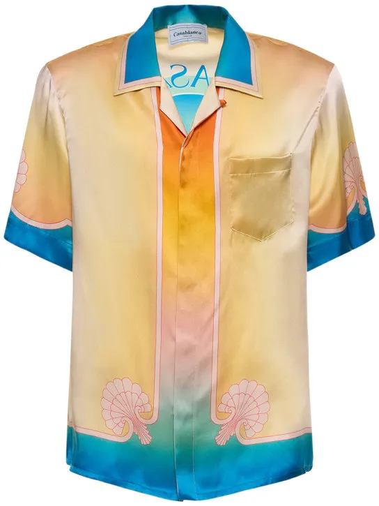 Casablanca   Cuban collar silk short sleeve shirt 