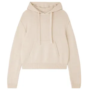 Cashmere Wool Hoodie in Biscuit