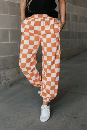 Checkered Joggers- Pumpkin Spice