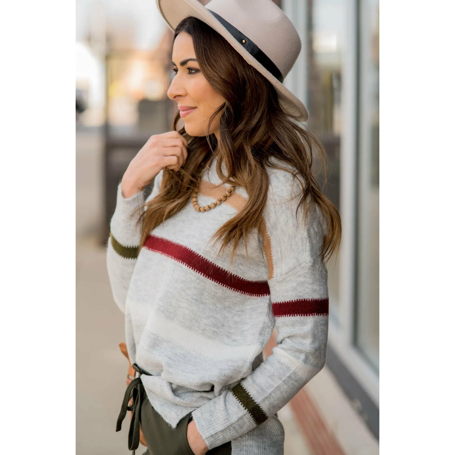 Color Side Slit Sweater