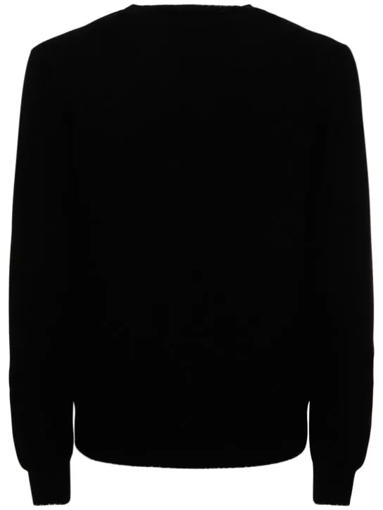 Comme des Garçons Play   Sleeve logo wool v-neck sweater 