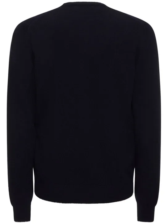 Comme des Garçons Play   Sleeve logo wool v-neck sweater 