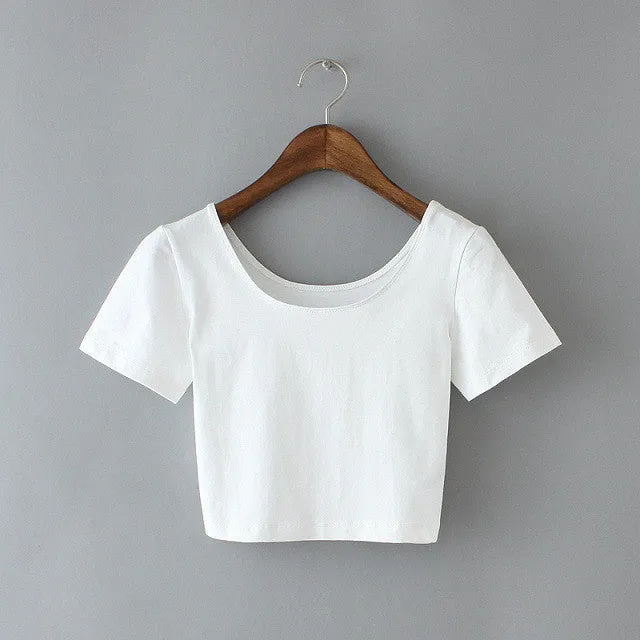 Crop Top Ladies Short Sleeve T Shirt