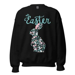 Easter Floral Bunny Pullover Sweatshirt