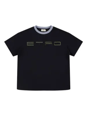 Etro   Embroidered cotton jersey t-shirt 