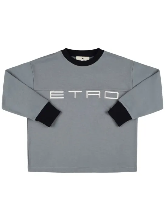 Etro   Logo cotton crewneck sweatshirt 