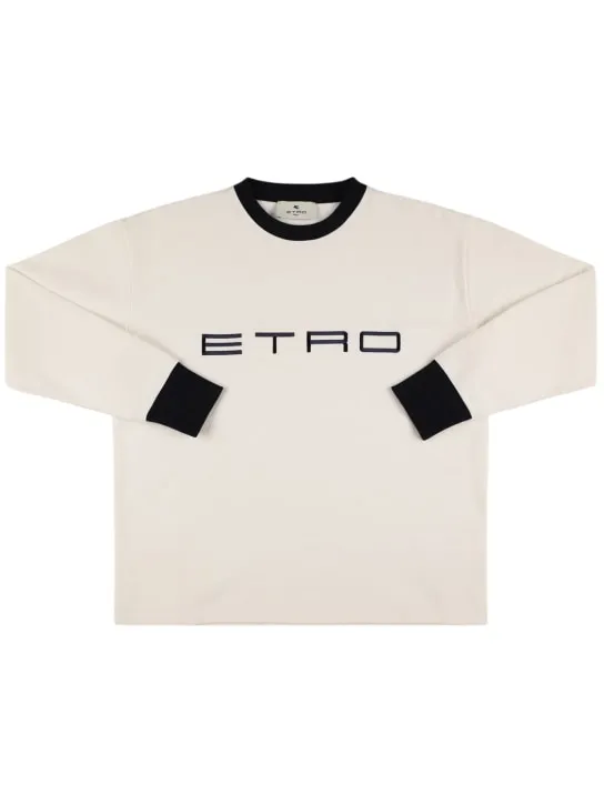 Etro   Logo cotton crewneck sweatshirt 