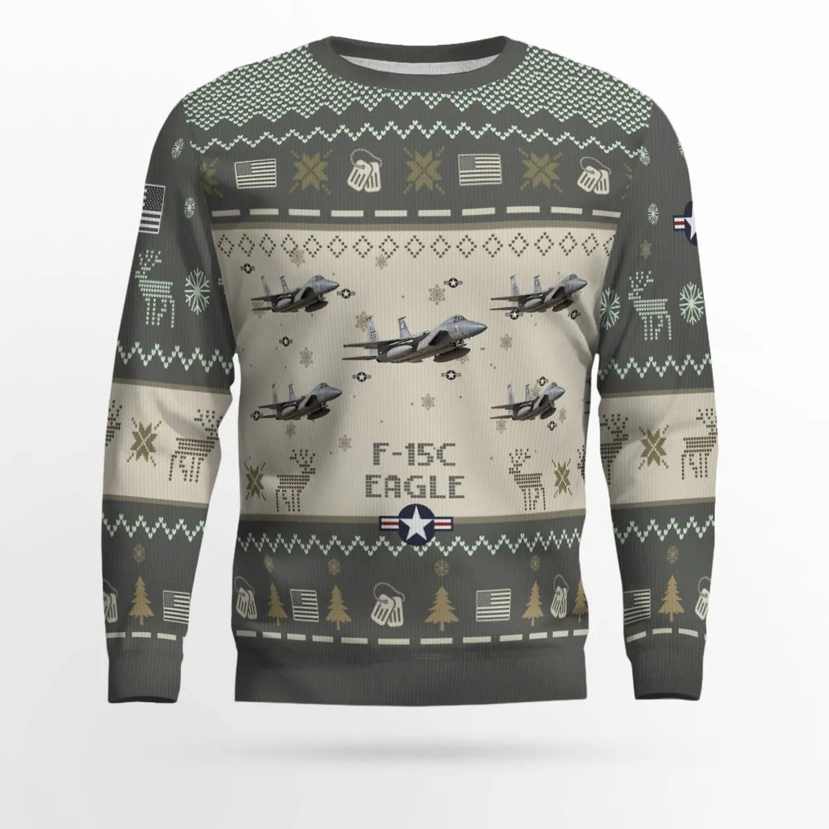 F-15C Gulf Spirit Eglin AFB EG33 F15C Aircraft Ugly Sweater, Ugly Sweater Christmas Shirt for Men Dad Veteran