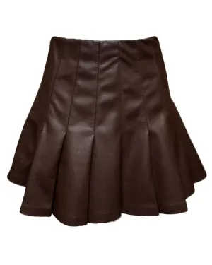 Faux Leather Pleated Mini Skirt