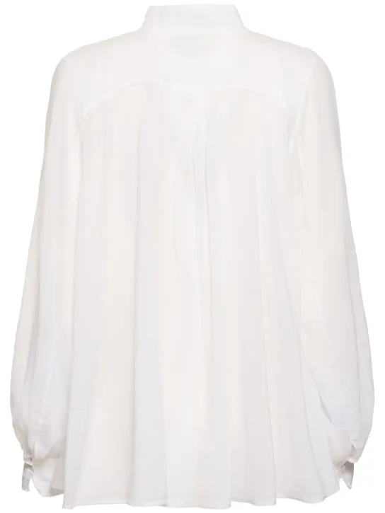 Forte_forte   Cotton blend voile bohemian collar shirt 