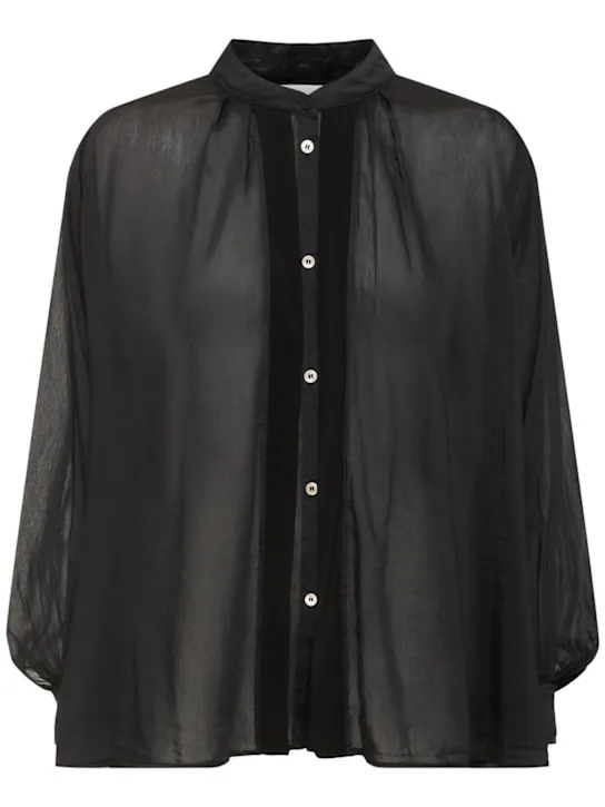 Forte_forte   Cotton blend voile bohemian collar shirt 