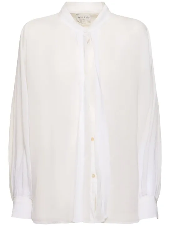 Forte_forte   Cotton blend voile bohemian collar shirt 