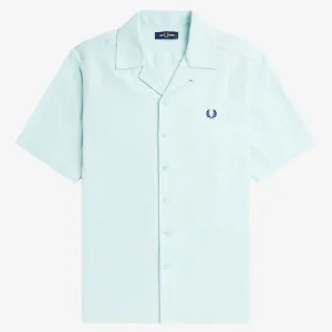 Fred Perry Pique Texture Revere Collar Shirt - Light Ice