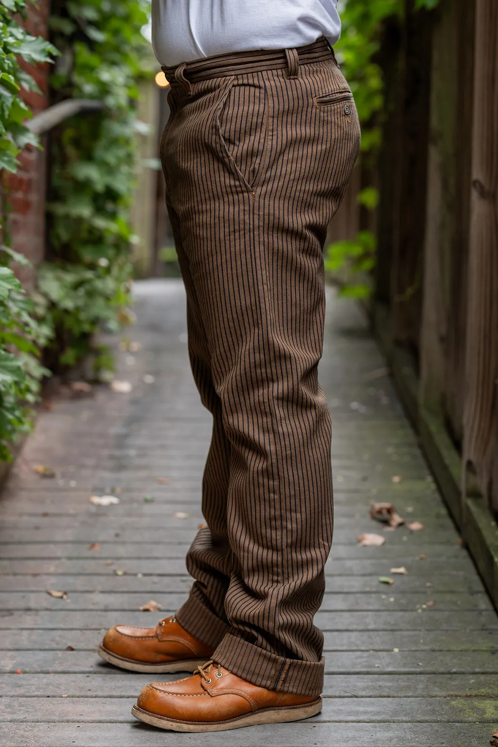 Freenote Cloth Deck Pant - Brown Herringbone Dobby