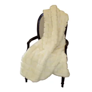 Fur Throw 'Mink Patchwork Ivory'