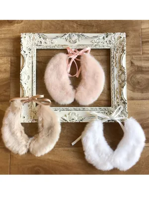 Girls Multi Silky Lining Charmeuse Closure Faux Fur Collar OS