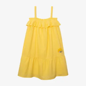 Girls' yellow overall dress