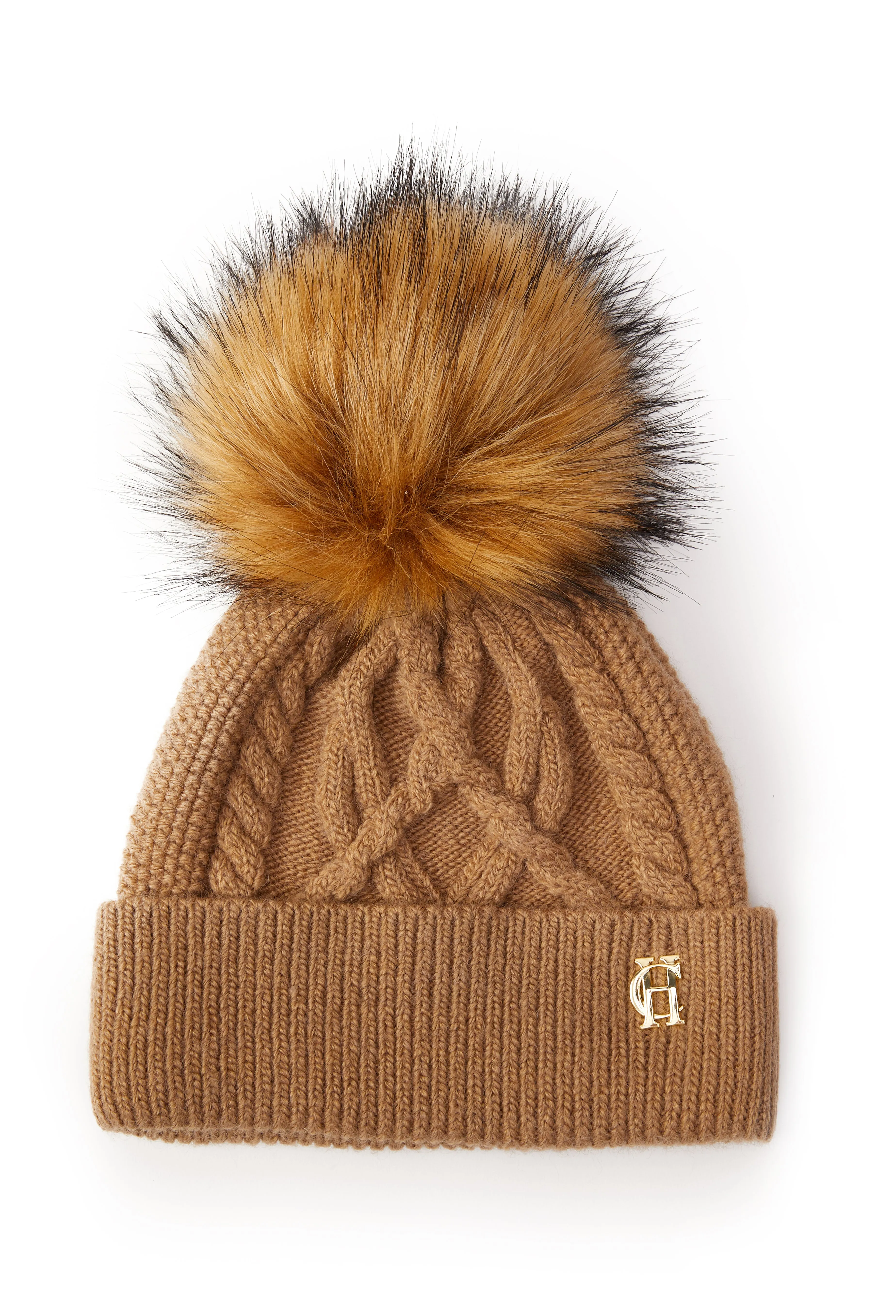 Holland Cooper Cortina Ladies Bobble Hat in Caramel