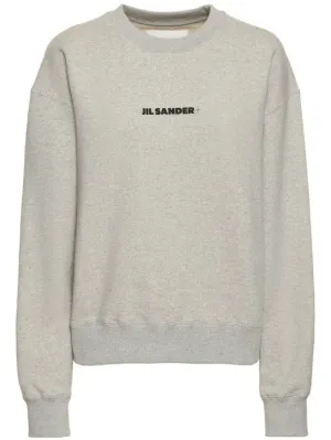 Jil Sander   Cotton jersey sweatshirt w/ printed logo 