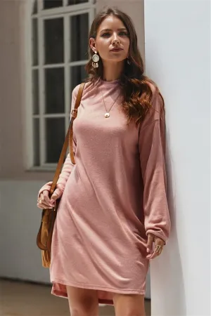 Keep You Happy Sweater Dress - Pink