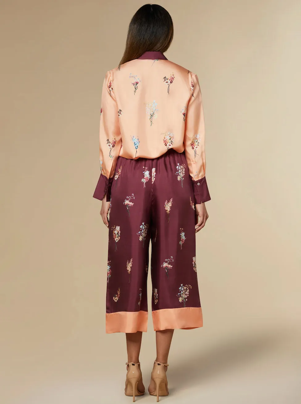 Kelsi Silk Trousers Burgundy